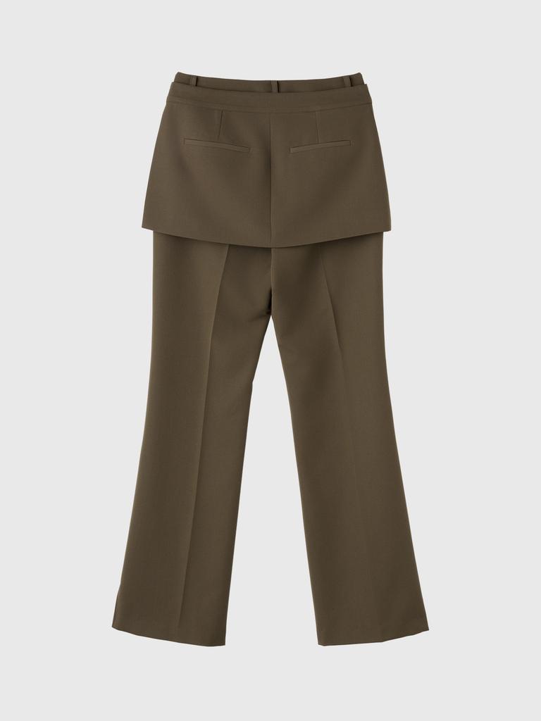 GENERALIDEA Skirt Layered Bootcut Slacks [Taupe] / Gf1Lpt502