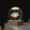 3D Хрустальный шар Солнечной системы Ночник с деревянной подставкой - Светящийся настольный домашний декор и подарок на день рождения
