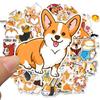 50Pcs Cartoon Corgi Dog Adhesive Waterproof Sticker Decals Suitcase Fridge Decor