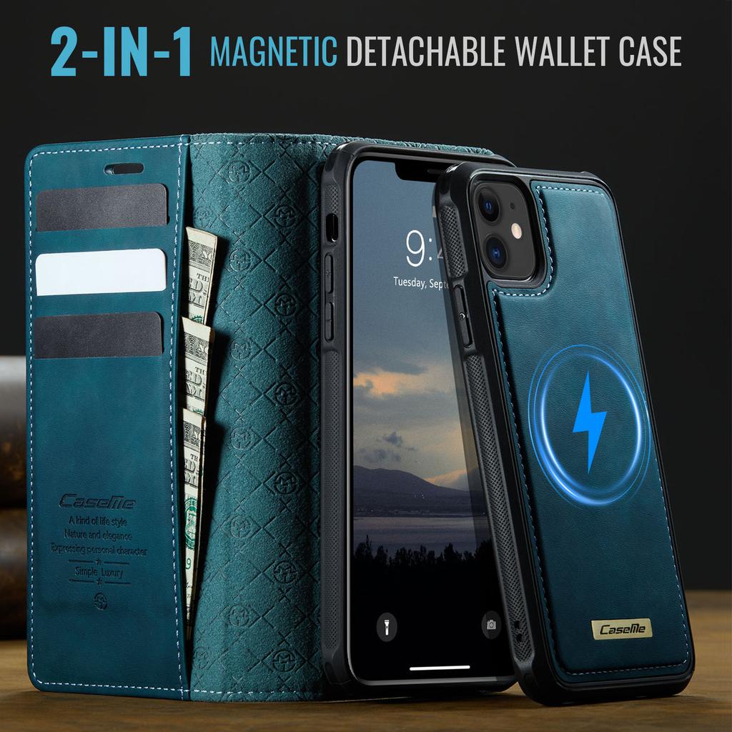 For iPhone 12 Pro 6.1 inch/iPhone 12 6.1 Inch Case CASEME C49 Compatible with MagSafe RFID Blocking Detachable Wallet Leather Phone Cover