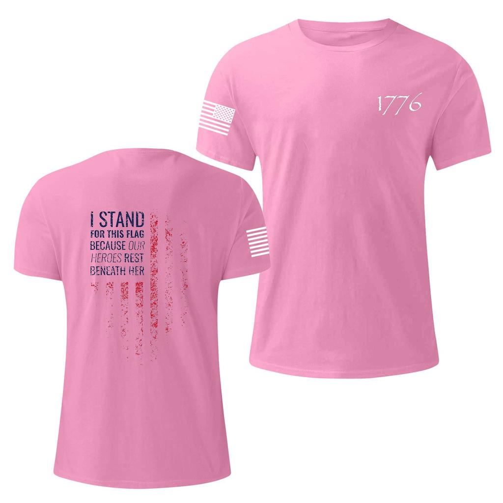 Мужская модная повседневная футболка с круглым вырезом и коротким рукавом с принтом «День независимости»