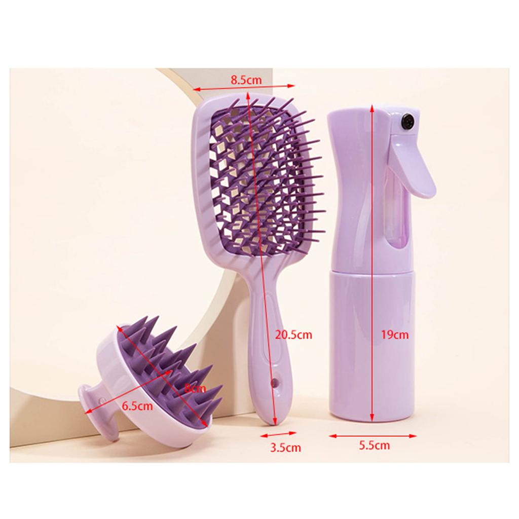 Шампунь для массажа кожи головы + дозатор для распылителя + расческа-скелет для укладки, разглаживающая расческа