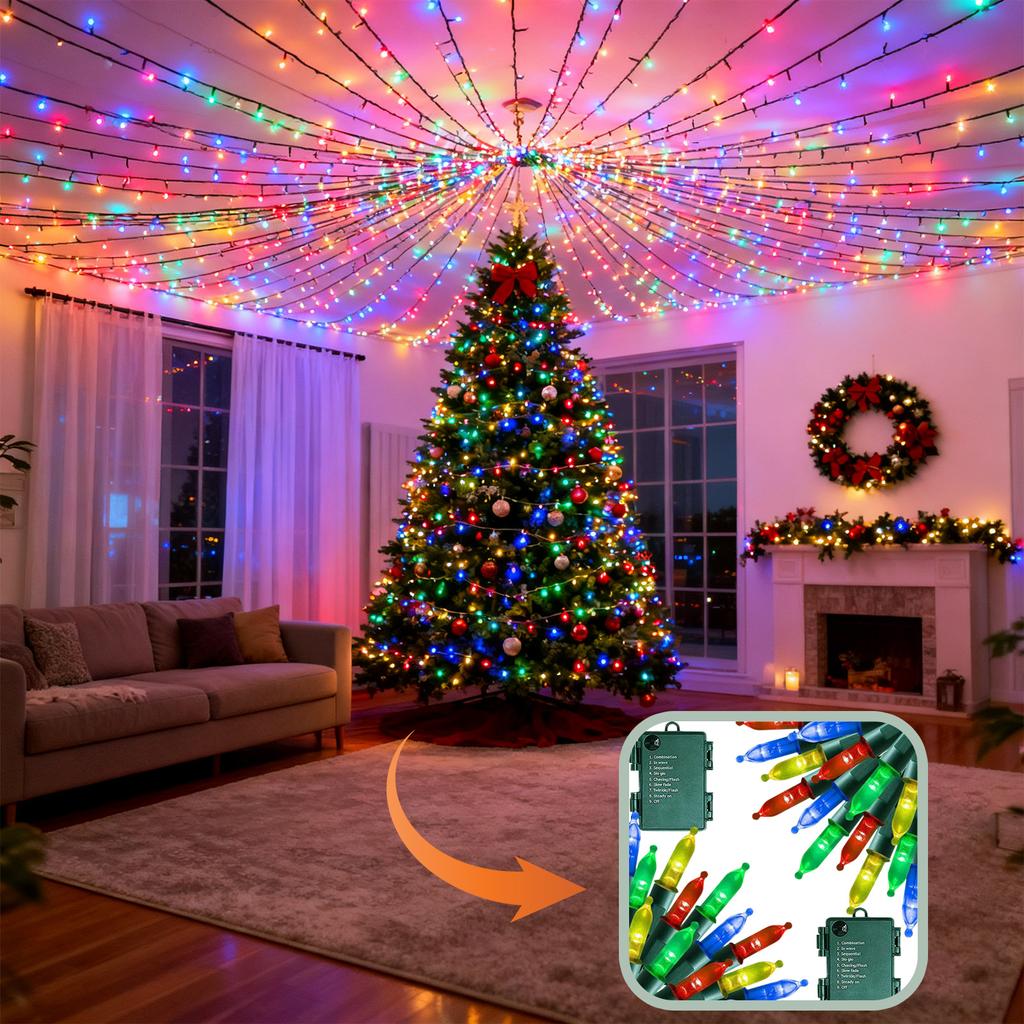 Внутренние Наружные 100 шт. Ламповые Рождественские Гирлянды, Разноцветные