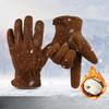 Winter Work Warm Gloves Plus Velvet Thickened Cowhide Anti Slip Wear Resistant Outdoor Shovel Cold Storage Cold Protection Gloves
