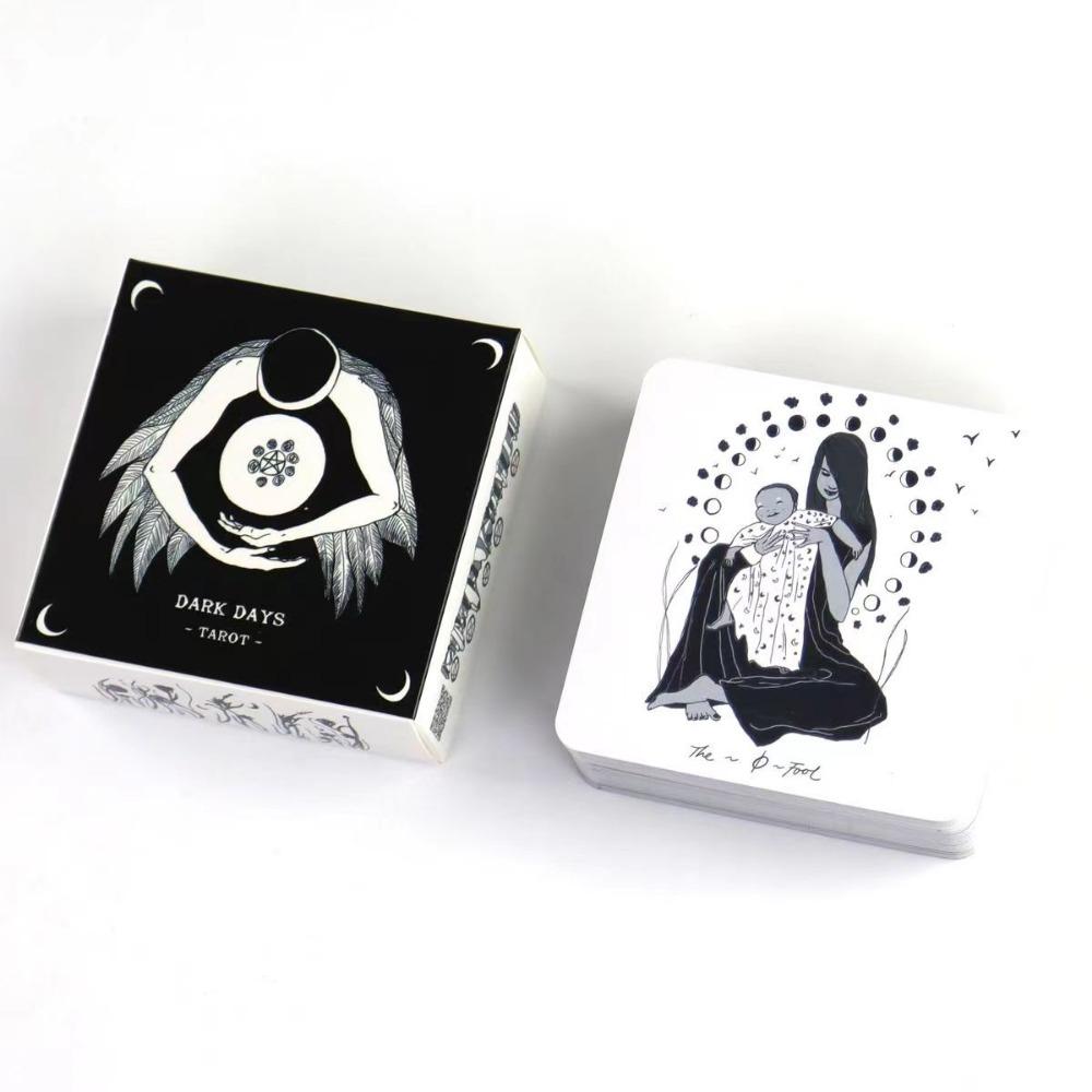 7,5*7,5 см Таро Темных Дней: 78-карточные иллюстрации и колода для гаданий, вдохновленная божественной женской энергией, черно-белая