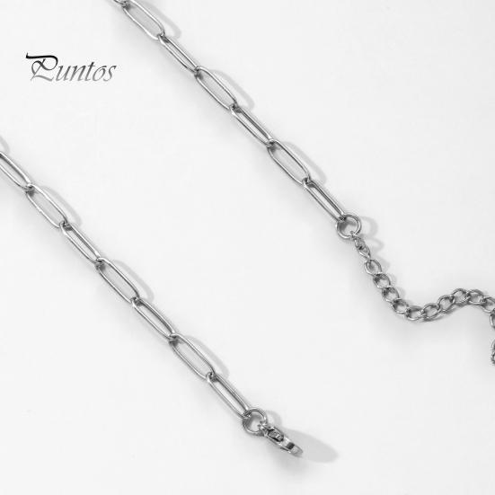 Женское ожерелье с дизайном в виде скрепки, гальванизированное, изысканное, с полированной отделкой, ожерелье с регулируемой длиной