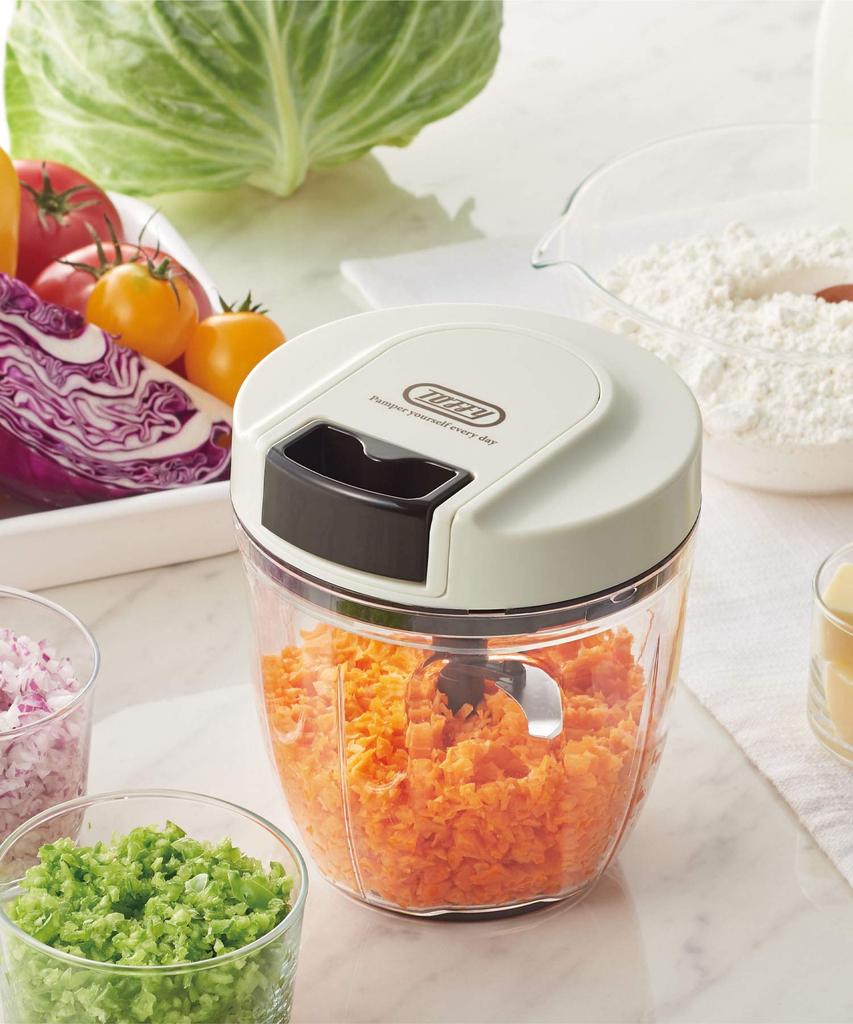 Handy Chopper II Новая модель Не требуется источник питания Ручной кухонный комбайн Измельчитель Измельчитель Блендер Стильный Милый Простой [Toffy] K-HC6 (Пепел