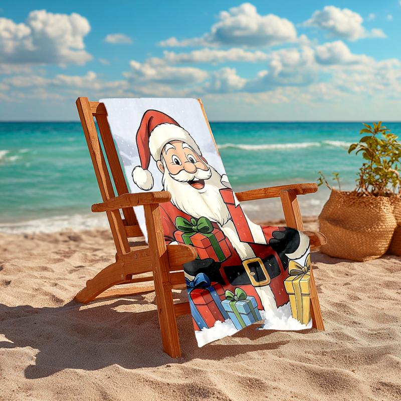 1Pc Santa Claus Gifts Snow Beach Towel Quick Dry Multiuse For Beach Pool Gym Yoga Home Travel Christmas Halloween Xmas Gift S129
