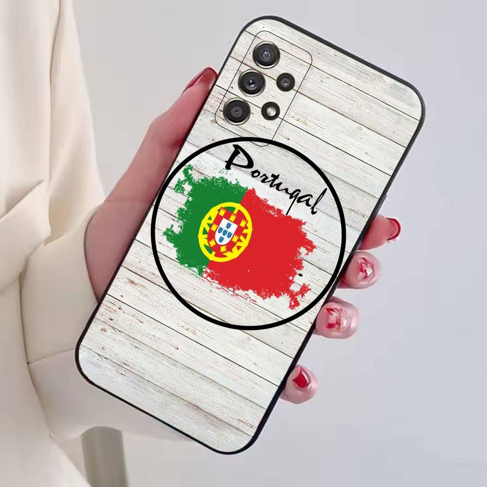 Чехол для телефона с флагом Португалии для фанатов футбола, для Samsung S25, S24, S21, S22, S23, S30, Ultra, S20, Plus, Fe, Мягкий силиконовый черный чехол