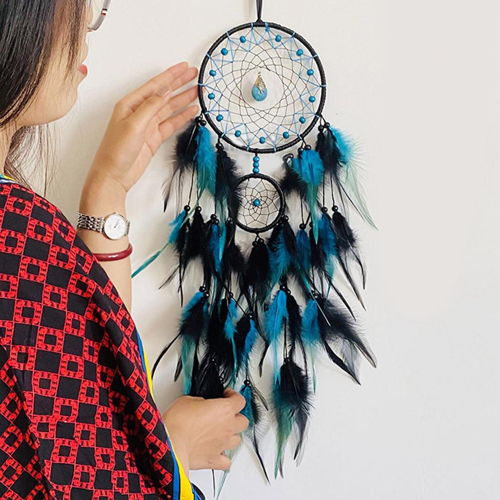 Dream Catchers for Bedroom Boho Dream Catcher Wall Decor Crystal Wood Beads Hanging Ornament Home Decorations Gift
