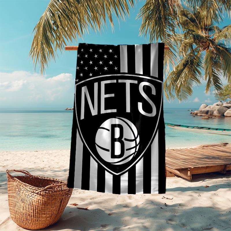 Ultra-Soft Beach Towel with Brooklyn Nets Theme,Ideal for Pool - Camping, Diving - Perfect Travel Essential, Vibrant Beach Towel.