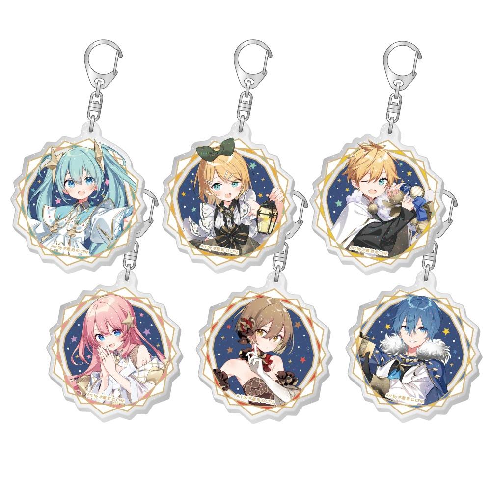 Vocaloid Hatsune Miku Xmas Shop 2023 Trading Acrylic Keychain With Glitter 1box 6pcs