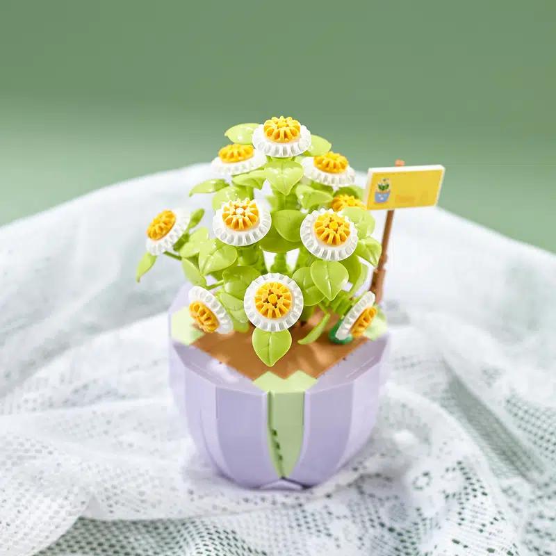 Мини-блоки, букет роз, цветы, строительные блоки, предметы интерьера, кирпичи, сборка игрушек «сделай сам» для девочек