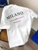 Summer Fashion Men's T-shirt 100% Pure Cotton Printed Casual Milan Italian Soft and Breathable Short-sleeved T-shirt for Men