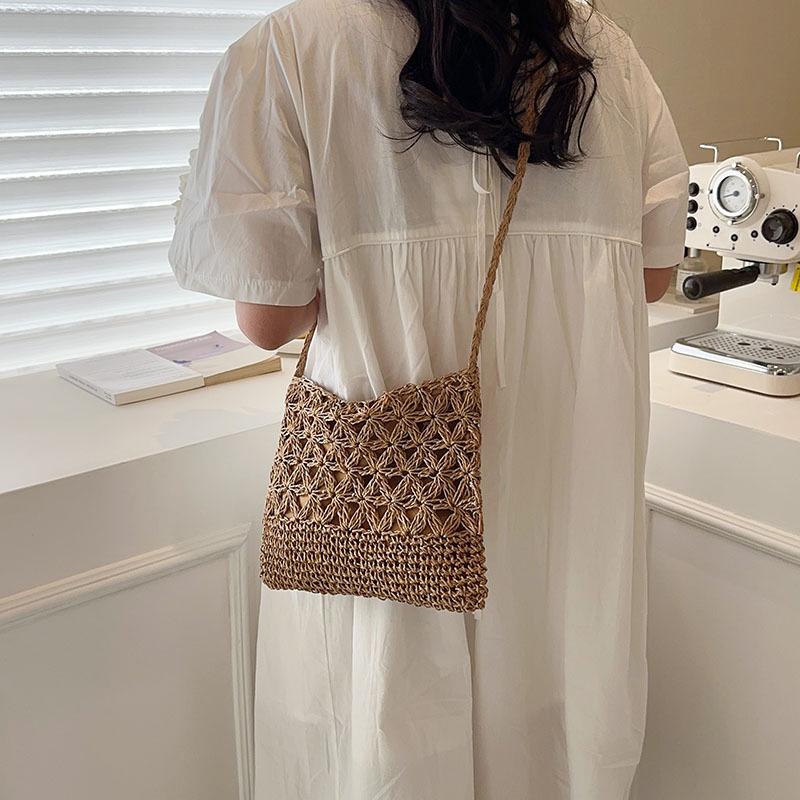 Модная летняя соломенная сумка кроссбоди женская пляжная сумка для покупок плетеная сумка на плечо ручная сумка сумка-мессенджер KTB
