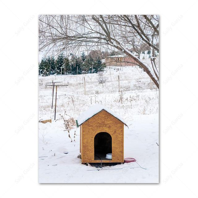 Зимний снежный пейзаж, холст, картина, скандинавские деревянные ворсовые постеры и принты, северный олень, белая береза, настенные художественные фотографии для гостиной