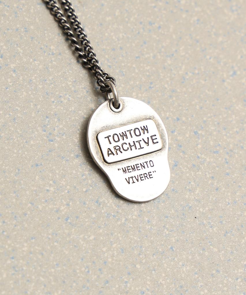 Towtow Archive Ожерелье с плоским черепом Серебро Полированное