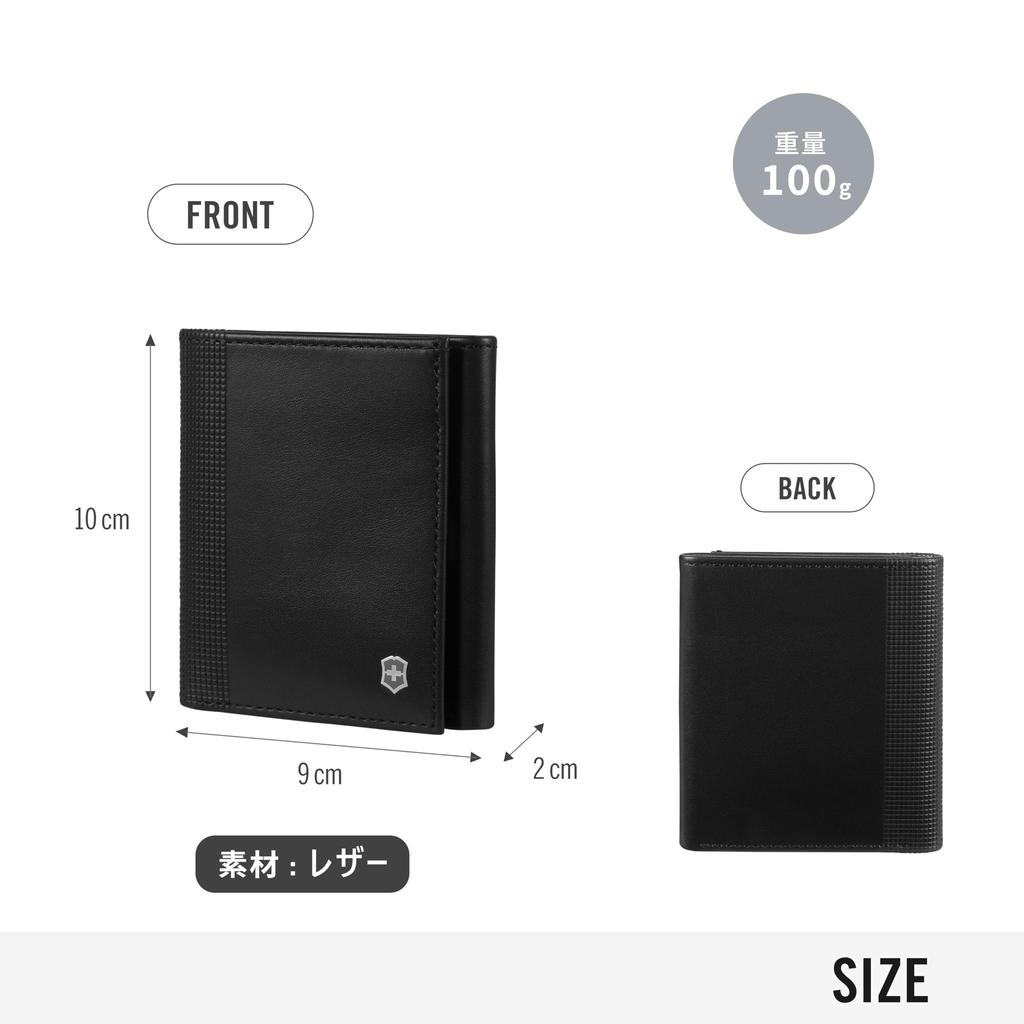 Altius Alox Trifold Wallet Wallet Wallet Leather Folding Wallet Trifold Brand Wallet Black Black 611574 [Victorinox] Men's Men's []