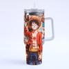 Stainless Steel ONE PIECE Luffy Cartoon 40oz Car Thermos Cup Handle Bingba Cup