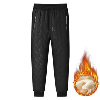 Мужские зимние брюки из овчины, с плюшевой подкладкой, утолщенные, повседневные для среднего и пожилого возраста, большого размера, хлопковые, теплые, непродуваемые, спортивные.