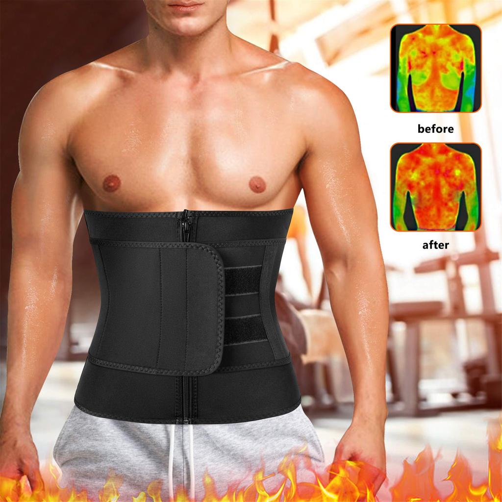 Men Waist Trainer Corsets Sauna Sweat Belt  Fitness Trimmer Cincher Workout Shapewear for Weight Loss Slimming Body Shaper