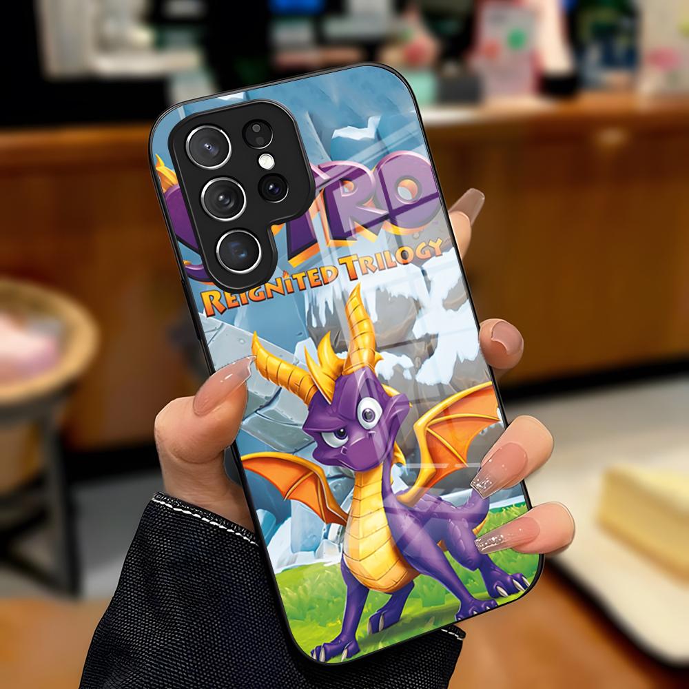 Чехол для телефона D-Dragon Spyro C-Cute для Samsung S26 S25 Plus S20 S20 Plus S22 Ultra S23 FE S21 Plus S21 Ultra Стеклянная крышка