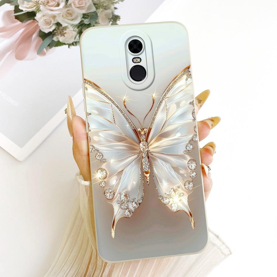 Новый модный чехол для телефона с рисунком для Xiaomi Redmi 5 Plus Redmi5 5+ 5Plus Funda Мягкий матовый силикон Узор с бантом Мультяшный кот Чехлы