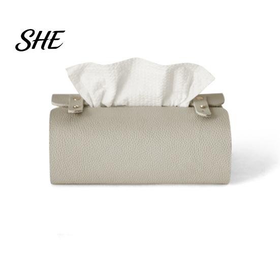 Multipurpose Tissue Organizer Faux Leather Box, Minimalist Napkin Holder for Living Space Saving Storage Box Room Desk, Decorative Dispenser