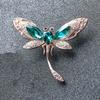 Temperament Dragonfly Brooch Female Retro Crystal Insect Brooch Temperament Pin Trendy Atmospheric Clothing Accessories