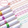 6 Pc/Set Flower Shape Outline Wavy Line Highlighter Pens Dual-Side Writing Markers Pens For Kids Students Journal Doodling