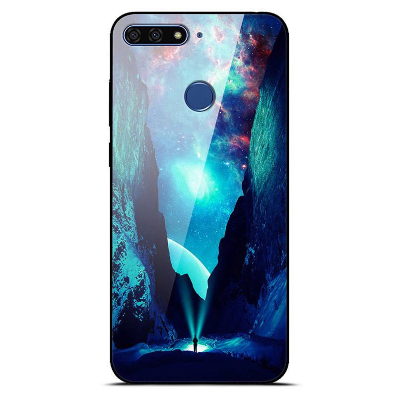 Honor 7C Case Tempered Glass Back Cover For Huawei Honor 7C AUM-L41 Case Honor 7A Pro Soft Bumper On Honor 7 C Honor 7A Case