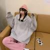Кардиган с капюшоном, толстовка женская, больших размеров, осенняя, свободная, с длинным рукавом, на молнии, куртка, топ