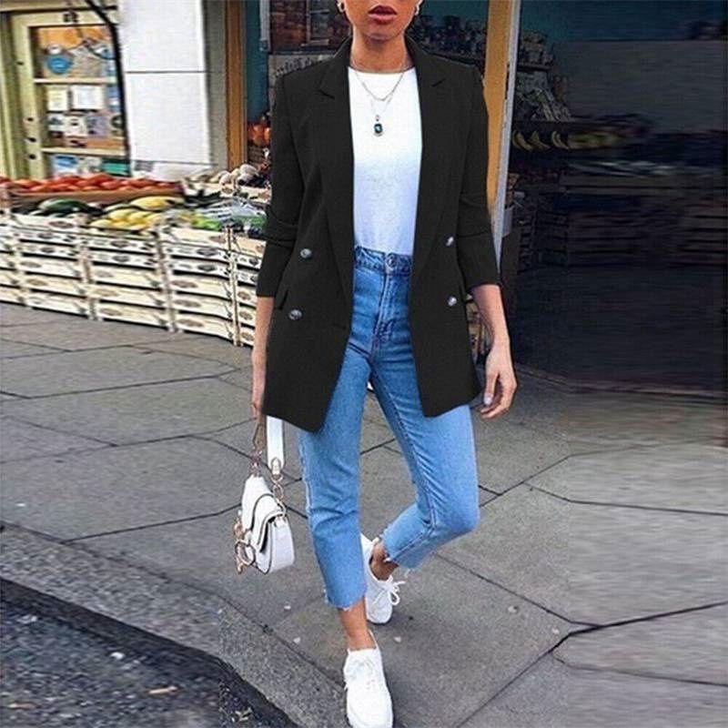 Coat Ladies Cardigan Tops Spring Blazer Suit Womens Loose Shirt