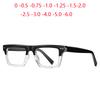Transparent Black Frame Square Nearsighted Glasses For Men Light Blocker Student Prescription Spectacles 0 -0.5 -0.75 To -6.0