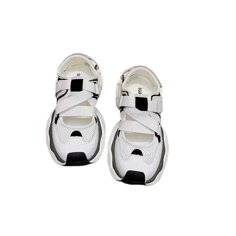 Летние повседневные спортивные сандалии для женщин 2024 года, новые модные женские сандалии на платформе с дышащей сеткой, уличные женские кроссовки на танкетке