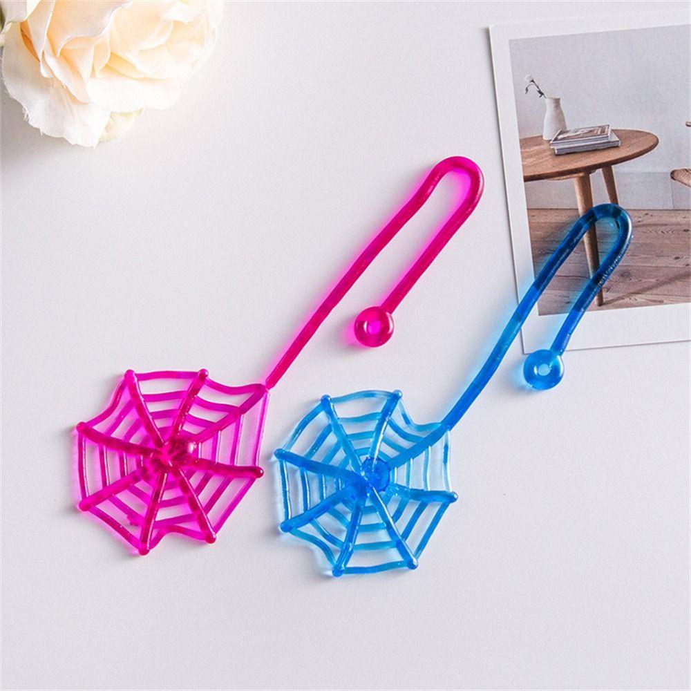 Gift for Children Kids Toy Sticky Spider Web Elastically Spider Web Sticky Spider Toys Stretchable