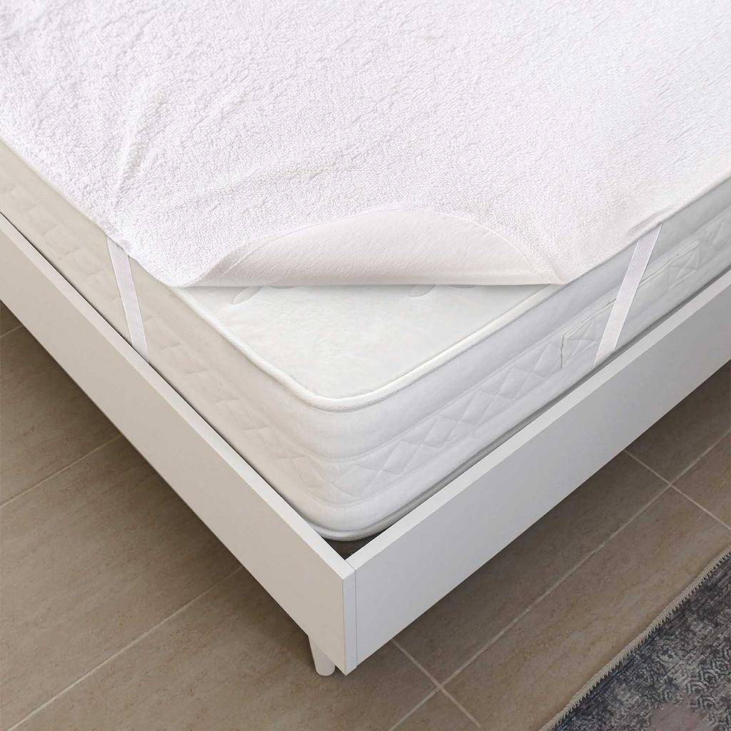Mattress protector 90x190 COTTON TERRY, breathable and waterproof, white