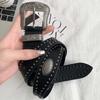 Cool Black Rivet Belt Wide Coffee Y2K Belt Fashion PU Vintage Waistband  Women