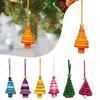 DIY Green Button Christmas Tree Ornament Kit Fun Christmas Buttons Crafts Making Set Handmade Stacked Buttons Xmas Tree Hanging Decoration