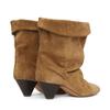 Niche Tapered Heel Short Suede Western Cowboy Boots Women's Autumn and Winter New Lapel Stacking Boots Martin Boots