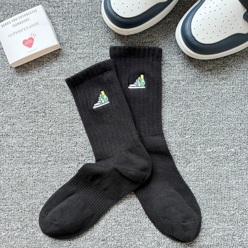 Cityboy Мужские модные носки до середины икры с мультяшной вышивкой - Спортивные носки с влагоотводящим эффектом для осени и зимы
