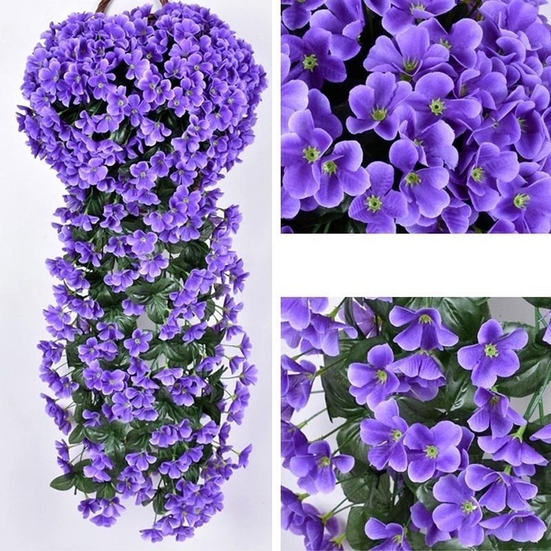 Фиолетовый искусственный лист, гирлянда, лоза, искусственный цветок, настенный подвесной цветок орхидеи, Свадебная вечеринка, домашний декор
