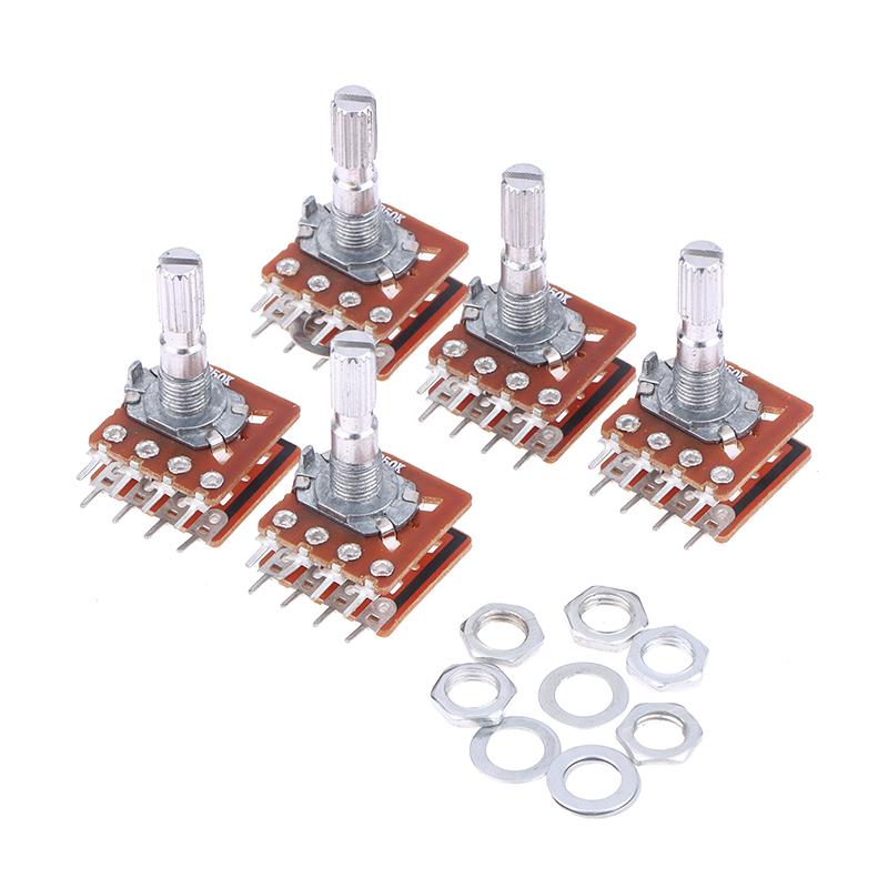 2/5Pcs 8Pins B50K B100K Sound Volume Amplifier Potentiometer Dual Channel 8-Pin Flower Shaft 20Mm 25Mm 30Mm Wh148 (16) Type