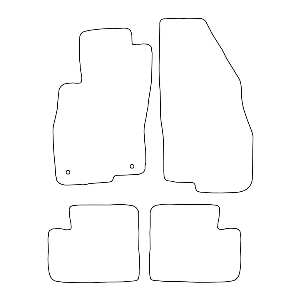 [BLM]FI015 red - Set of velour floor mats to fit Fiat Albea 2002-2010 - red trim