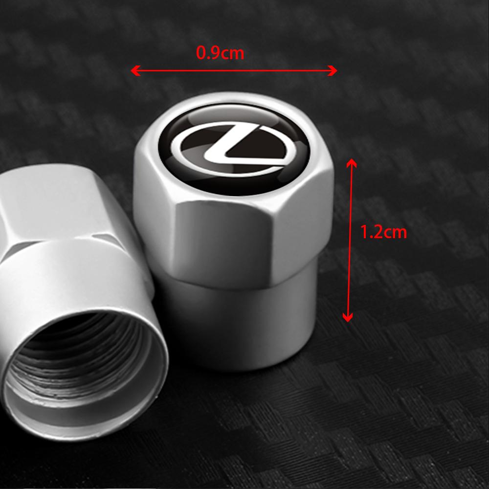 4Pcs Aluminium Car Wheel Tire Valve Cover Dust-proof Decorative Caps Accessories For Lexus RX350 IS250 IS350 GX460 ES350 GS350CE7