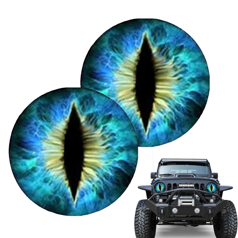 Наклейки на фары Beast Eyes, круглые наклейки на автомобильные фары Beast Eyes, 3D стереоскопический дизайн, декоративные наклейки для почти автомобилей
