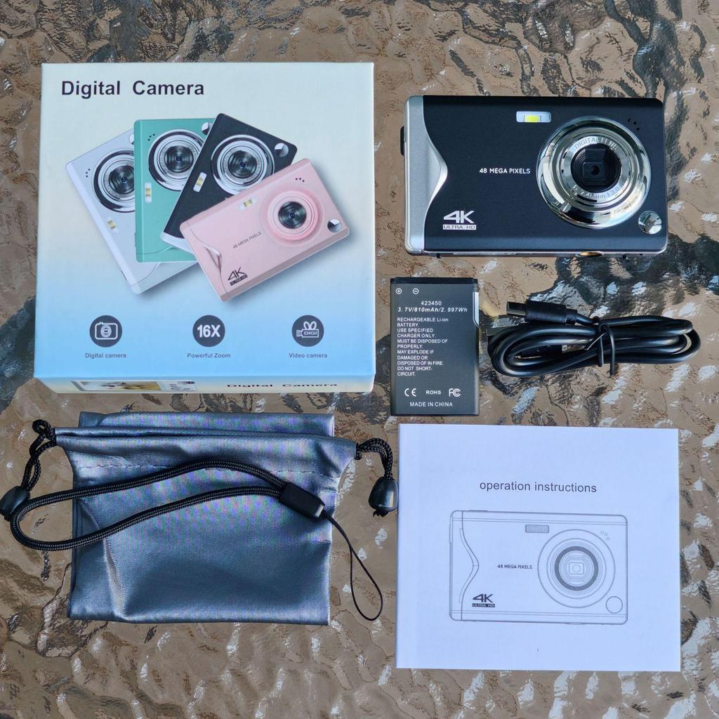 4K 64MP Digital Camera with 16x Zoom for Entry-Level Photography & Videography Students