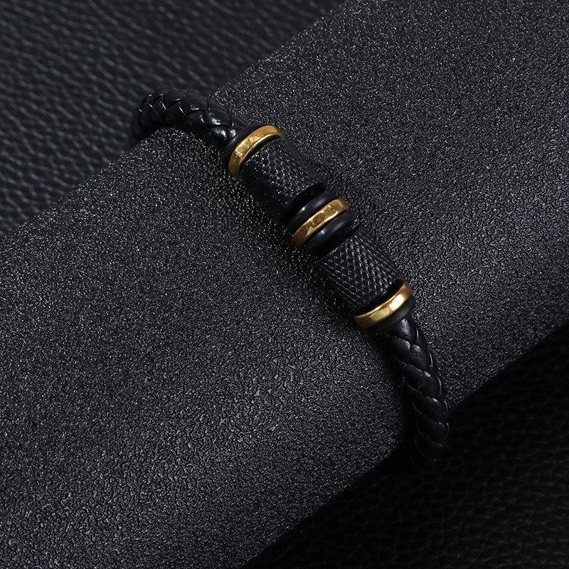 1pc Fashion Beaded Magnetic Clasp Bracelet Fashion Men's Retro Punk Woven Leather Bracelet Festival Gift Jewelry Bracelet Popular  Delicate Jewelry
