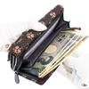 Inden Кошелек-клатч Long Wallet Bundle S Большой вместимости Оленья кожа Черный x Розовый лак Космический узор [Indenya] 2310-51-175