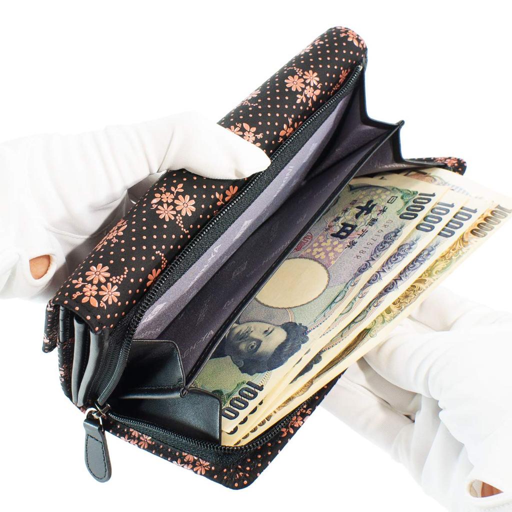 Inden Кошелек-клатч Long Wallet Bundle S Большой вместимости Оленья кожа Черный x Розовый лак Космический узор [Indenya] 2310-51-175